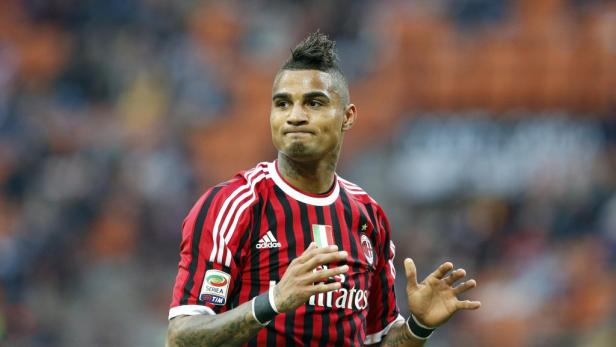 Kevin-Prince Boateng im Trikot des AC Mailand während eines Spiels.