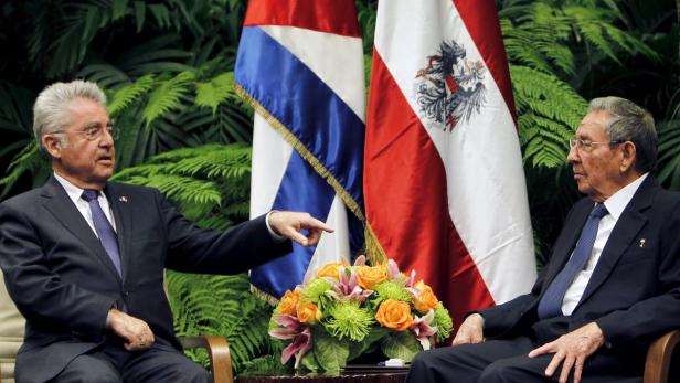 Raul Castro und Heinz Fischer bei ihrem Treffen in Havanna
