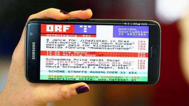 Die Teletext-App funktioniert im Hoch- und Querformat