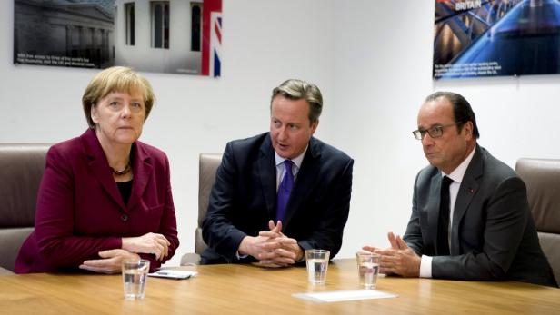 Angela Merkel, David Cameron und Francois Hollande wollen mit Putin reden.