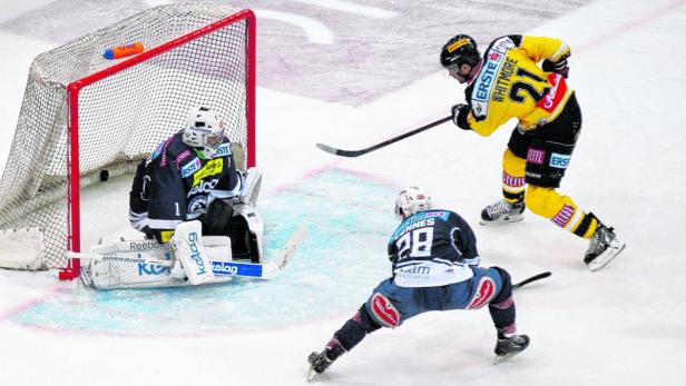 Capitals-Stürmer Whitmore verkürzte mit seinem Treffer zum 2:1 den Rückstand in der Serie aus 1:2.