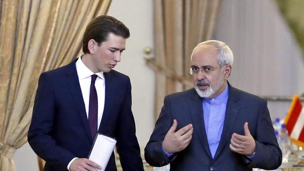 Engagiert sich anhaltend für Wien als Schauplatz der Atomgespräche: Österreichs Außenminister Sebastian Kurz, hier mit seinem iranischen Amtskollegen Mohammed Zarif. Nächste Woche geht es in Wien weiter