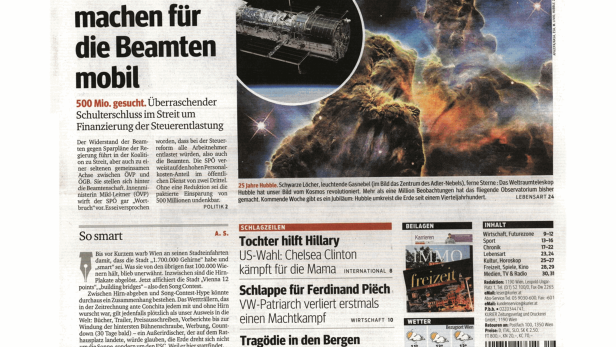 Schlagzeile vom 18.04.2015ÖVP und ÖGB machen für die Beamten mobilKurier