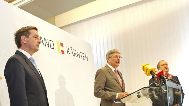 Gaby Schaunig (SPÖ), Christian Benger (ÖVP), Peter Kaiser (SPÖ), Rolf Holub (Grüne)