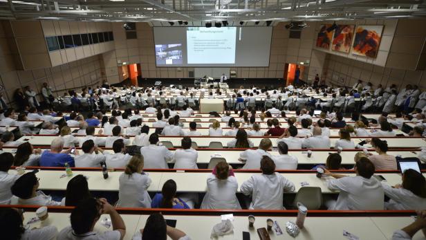 Rund 350 Ärzte fanden sich am Donnerstag zur Betriebsversammlung im Wiener AKH zusammen.