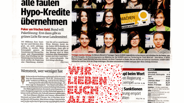 Schlagzeile vom 24.04.2015Kärnten soll alle faulen Hypo-Kredite übernehmenKurier