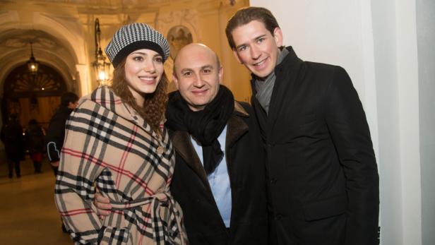 Miss Austria Amina Dagi, Unternehmer Ali Rahimi &amp;amp; Gastgeber Sebastian Kurz