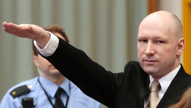 Anders Behring Breivik zu Beginn des Prozesses