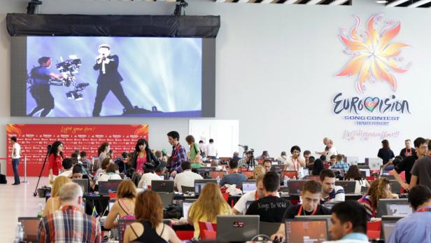 Das Song Contest-Pressezentrum in Baku. Guter Kaffee ist woanders zu finden.