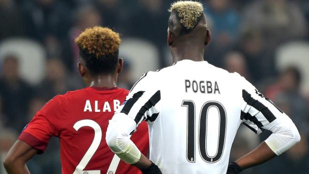 David Alaba und seine Bayern wollen die Hürde Juventus (Pogba) überspringen.