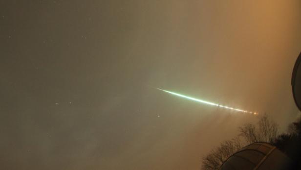 Der Meteorit, aufgenommen von der Sternwarte Gahberg