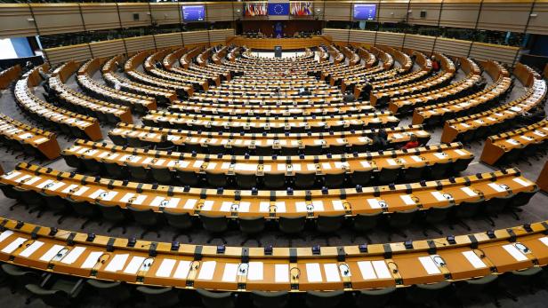 Sitzungssaal des EU-Parlaments in Brüssel.