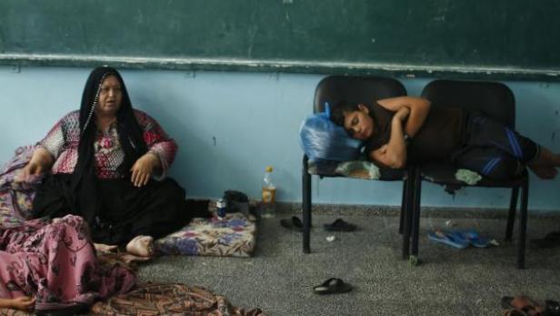 Eine von 245 Schulen des Palästinenser-Hilfswerks der UNO – hier suchen Zivilisten Schutz, die ihre Häuser verlassen habenks der UNO – hier suchen Zivilisten Schutz, die ihre Häuser verlassen haben