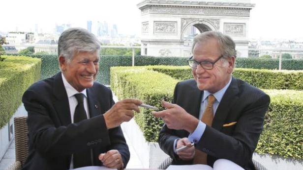 Maurice Lévy (Publicis Groupe) und John Wren (Omnicom Group) müssen die gemeinsamen Fusionspläne zum größten Werbekonzern der Welt zu Grabe tragen.. (c: canadian press)