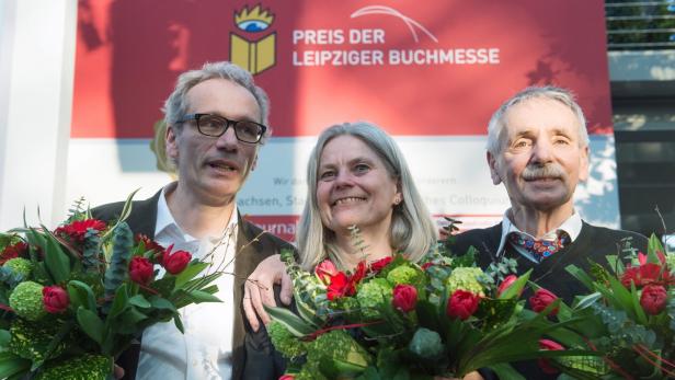 Die Preisträger Jürgen Goldstein, Brigitte Döbert und Guntram Vesper