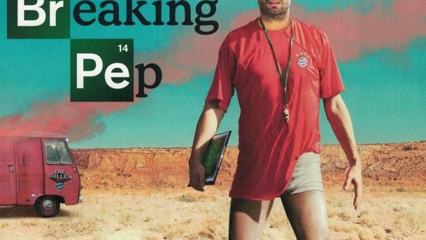 Das Cover der Zeitschrift „11 Freunde“ zeigt Pep Guardiola im Stil von „Breaking Bad“ in der Wüste.