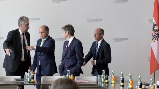 Hans Jörg Schelling, Wolfgang Sobotka, Josef Ostermayer: Finanzausgleich soll reformiert werden.