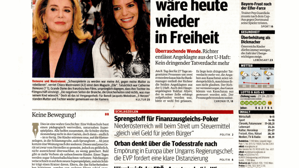 Schlagzeile vom 30.04.2015Auch Aliyev wäre heute wieder in FreiheitKurier