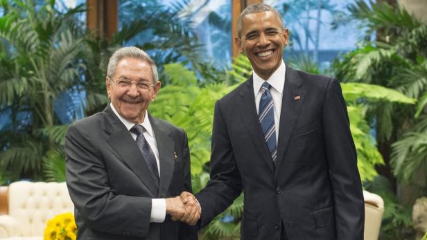 Raul Castro und Barack Obama (r.) im Palast der Revolution am 21. März 2016.