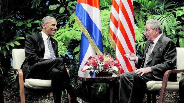 US-Präsident Obama und Kubas Staatschef Raúl Castro in Havanna