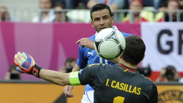 Warnschuss für Spanien: Di Natale brachte Italien 1:0 in Führung, am Ende holte der Titelverteidiger ein 1:1.