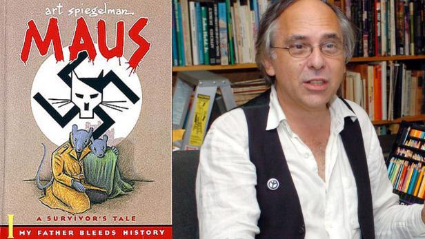 Das Cover des Buches „Maus“ von Art Spiegelman und ein Porträt des Autors.