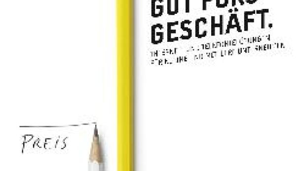 Ein gelber Bleistift steht für Leistung, ein kleinerer, weißer Bleistift für Preis.