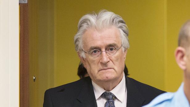 Radovan Karadzić vor dem Tribunal in Den Haag 2013 