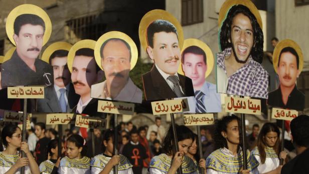 Protestmarsch für die Opfer: Bei Gefechten vergangenen Oktober wurden 24 Kopten getötet.