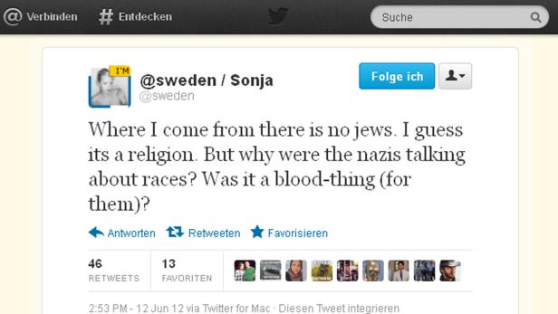 Schweden: Eklat bei Twitter-Experiment