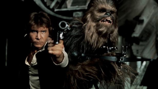 Han Solo (Harrison Ford, li.) und sein Ko-Pilot Chewbacca (Peter Mayhew, re.)