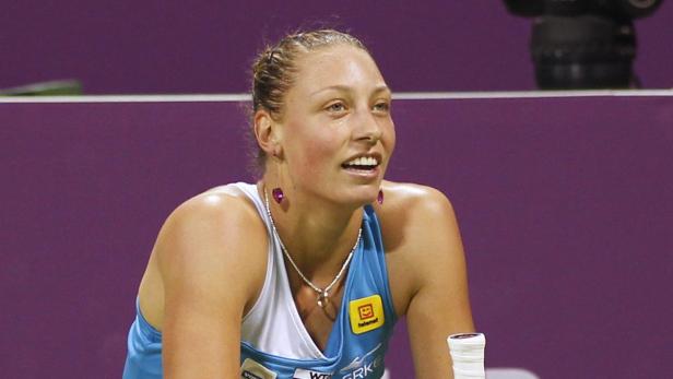 Petra Kvitová während eines Tennisspiels.