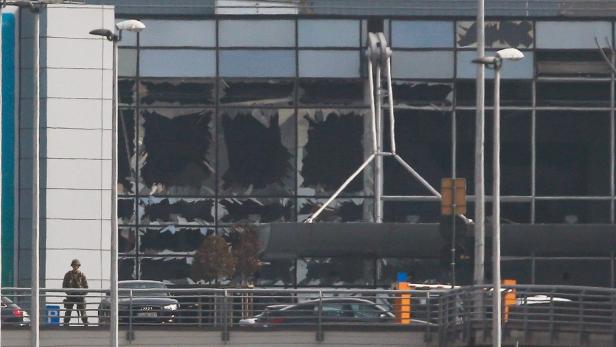 Der Flughafen in Brüssel nach der Explosion.