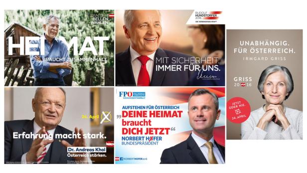 Die Plakate der Hofburg-Kandidaten
