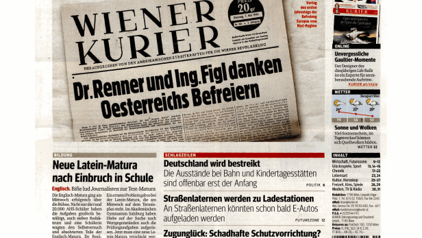 Schlagzeile vom 08.05.201570 Jahre Ende des 2.WeltkriegsKurier