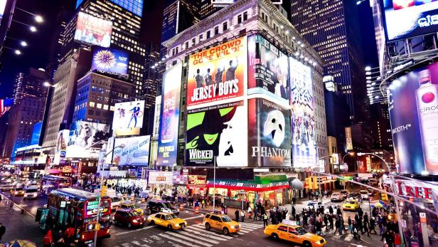 Musical-Werbungen am Times Square