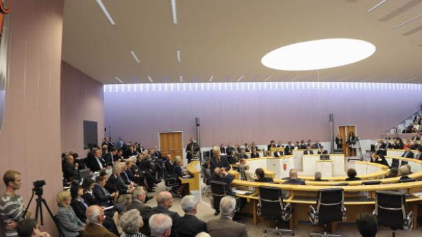 Der Landtagssaal in Bregenz - nach dem 21. September wird er sich neu zusammensetzen.
