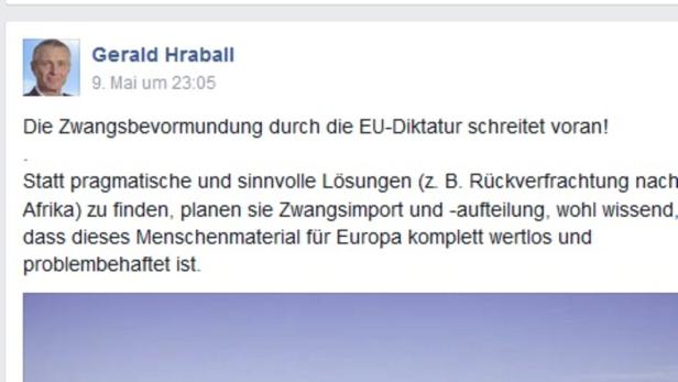 Das Facebook-Posting vom mittlerweile zurückgetretenen FPÖ-Gemeinderat.