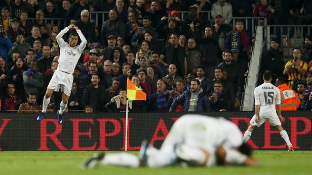 Großer Jubel: Cristiano Ronaldo erzielte den Siegestreffer für Real in Barcelona.