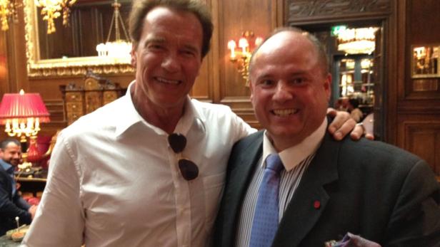 Arnie in Wien: Treffen mit Trainingspartner