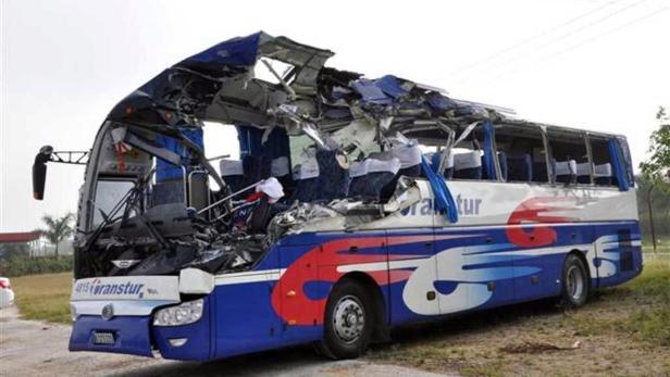 Der verunfallte Bus