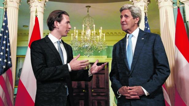 Außenminister Kurz bei US-Amtskollegen Kerry im State Department in Washington.