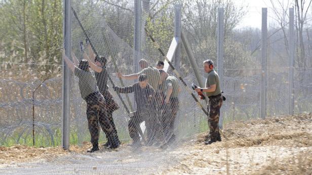 Der Zaunbau an der ungarisch-rumänischen Grenze