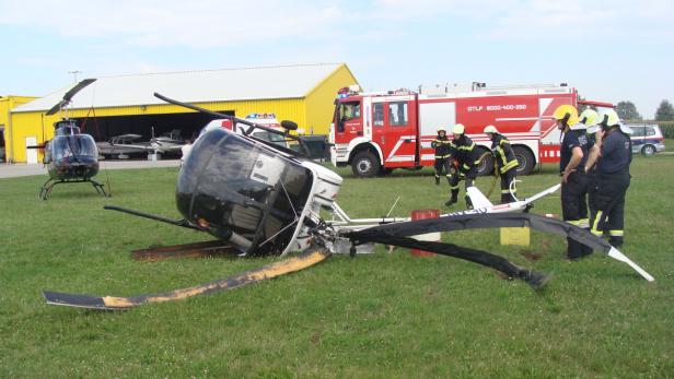 Am Hubschrauber entstand beträchtlicher Sachschaden.