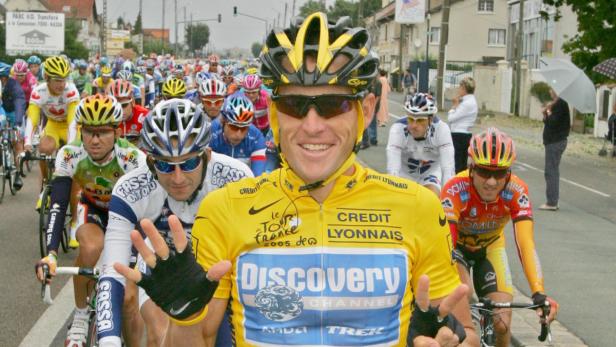 Lance Armstrong in Gelb während der Tour de France 2005.