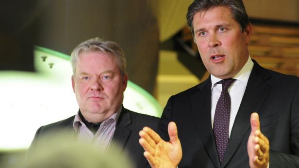 Vizeparteichef Sigurdur Ingi Johannsson (li.) soll nun als Ministerpräsident amtieren.
