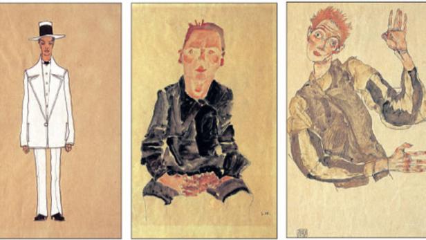 Schiele-Blätter aus der Sammlung Mayländer.