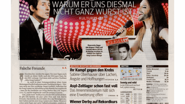 Schlagzeile vom 17.05.2015Alles Song Contest?Kurier