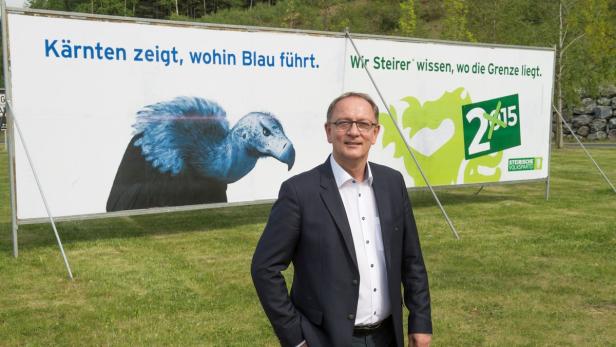 Blauer Pleitegeier gegen schwarzen Panther: VP-Manager Eiselsberg sieht in der FPÖ keinen Partner.
