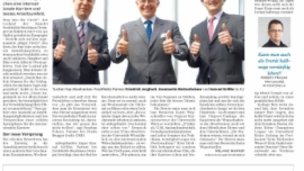 Drei Anwälte geben die Daumen hoch für Top-Jobs.